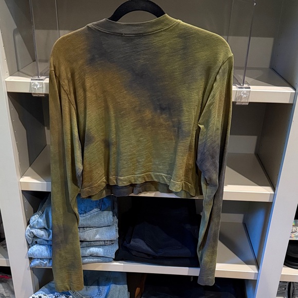 Cotton On Olive and Navy Tie-Dye Cropped Top - Picture 2 of 2